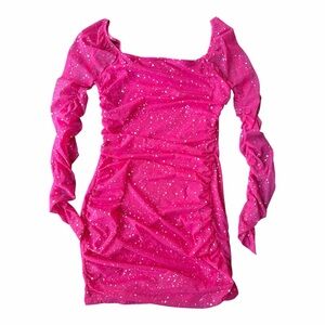 Pink Glitter Mini Dress